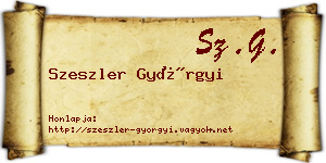 Szeszler Györgyi névjegykártya